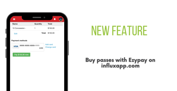 Members can buy passes with our Ezypay integration