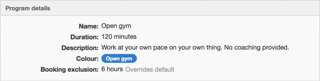 Overriding booking exclusion per program
