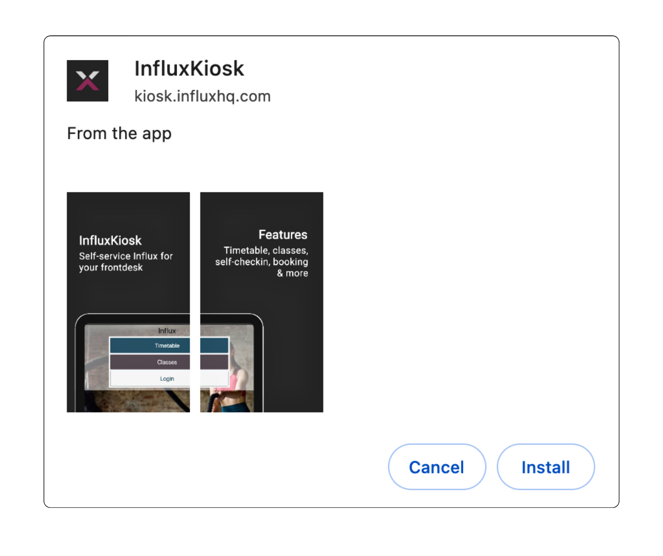 Install Influx Kiosk on Android and iOs