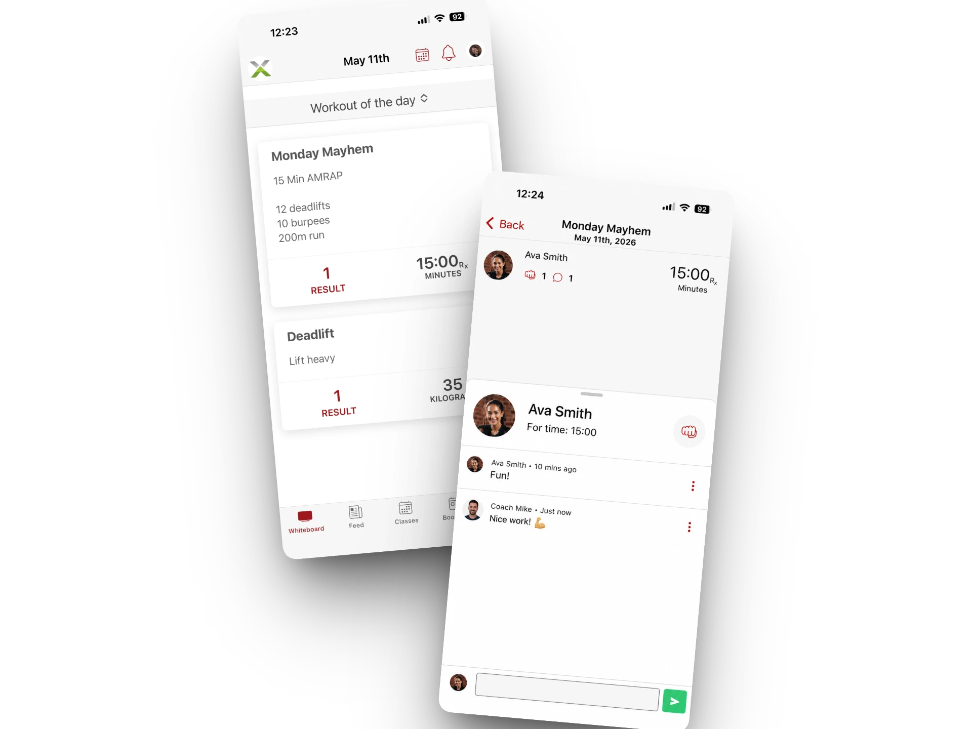 Workout conversations and member messaging