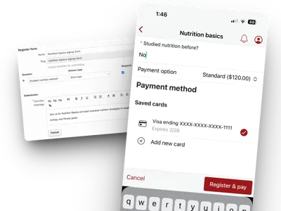Course payment and registration form
