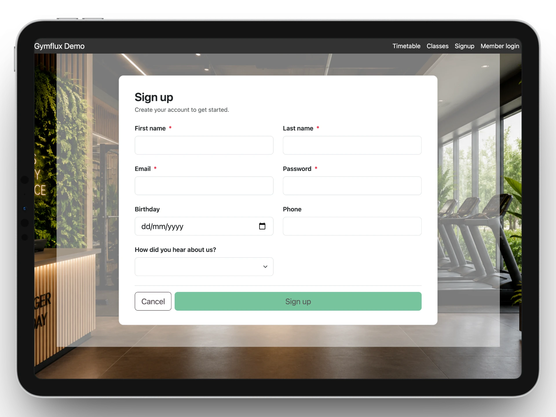 Kiosk Check-in Interface