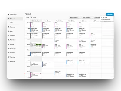 Weekly class and appointment planner