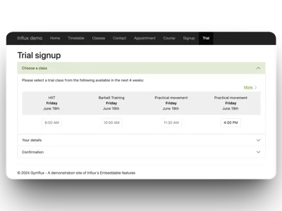 Onboard new clients with trial signup